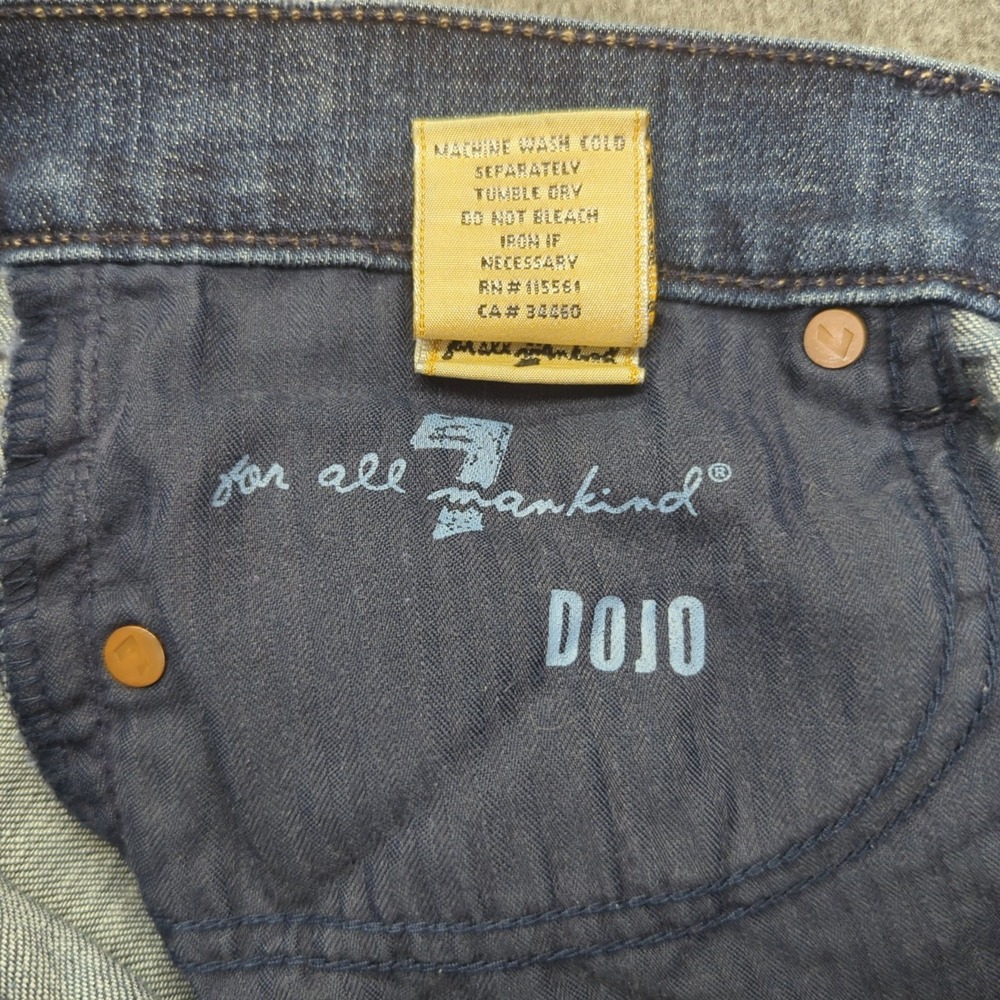 7 for all Mankind Jeans Womens 31‎ Blue Dojo Capri Casual Boho - Picture 9 of 13